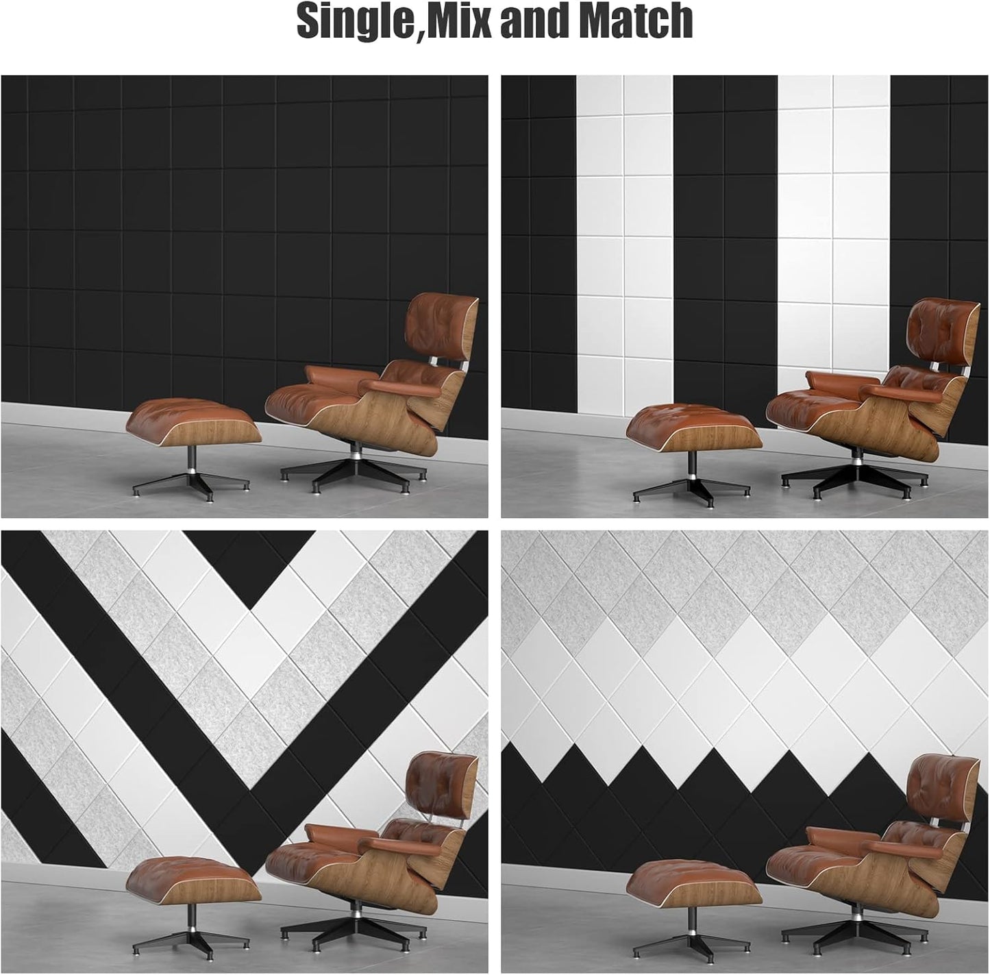 Sonicism 22 Pack Acoustic Wall Panels with Self-Adhesive, 12" X 12" X 0.4" Sound Proof Foam Panels, Decorative Soundproof Wall Panels, Sound Proof Absorbing Tiles for Home & Offices, Silver Gray