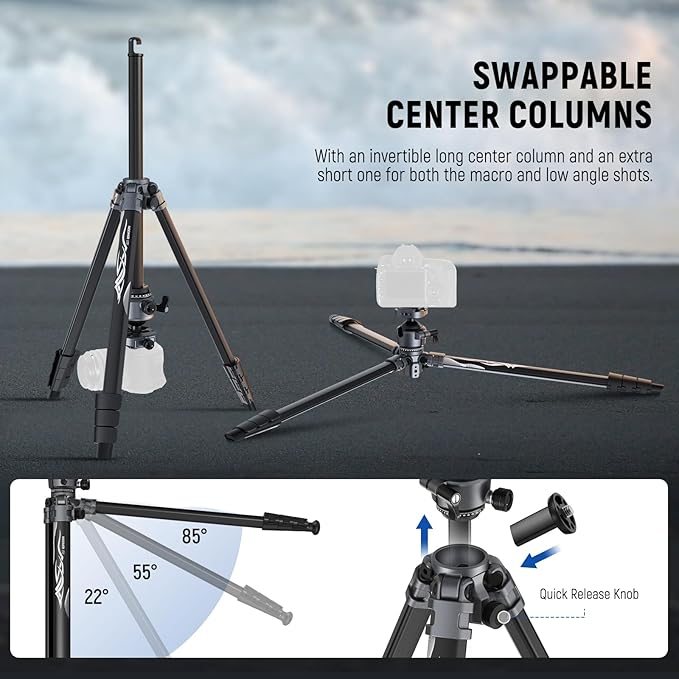 NEEWER LITETRIP LT07 61" Aluminum Travel Tripod - Image 4