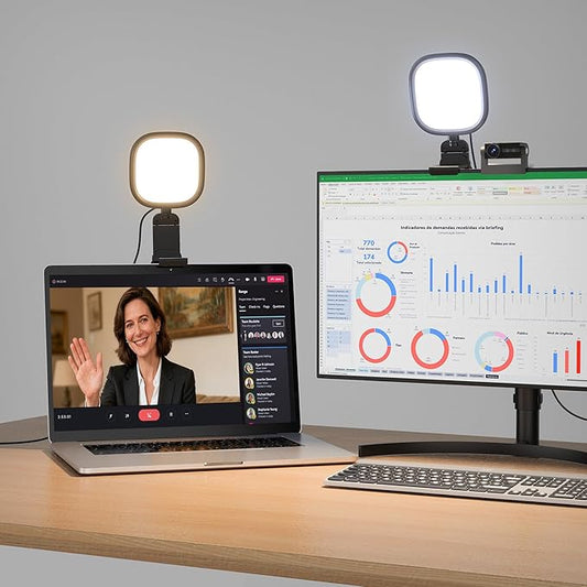 Upgraded Ring Light for Laptop, Monitor & Desk – Eye-Caring Diffused LED by LitONES