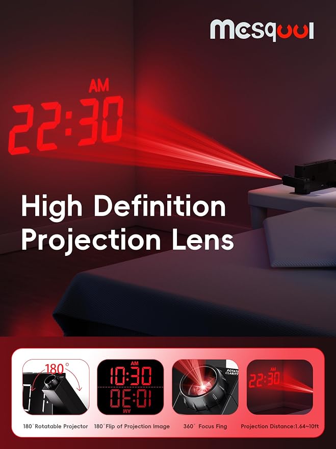Mesqool Digital Projector Alarm Clocks - Image 4