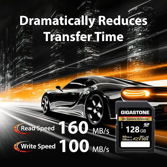【5-Years Data Recovery】 GIGASTONE 128GB SD Card, 4K Camera Extreme, UHS-I A2 - Image 2