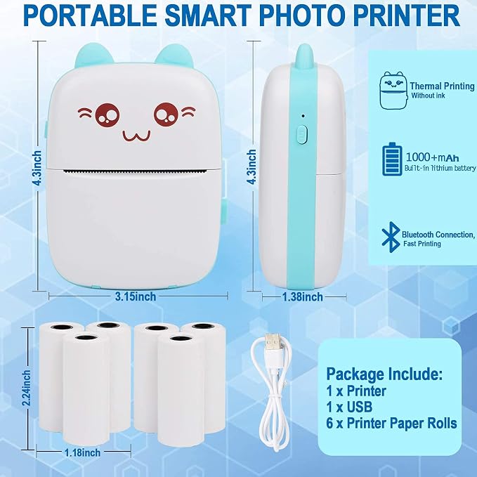 Portable Printer, Mini Pocket Wireless Bluetooth Thermal Printers - Image 9