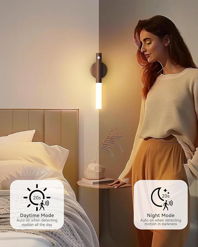 Battery-Operated Motion Sensor Night Lights: 2200mAh Rechargeable Wall Sconces - Image 8