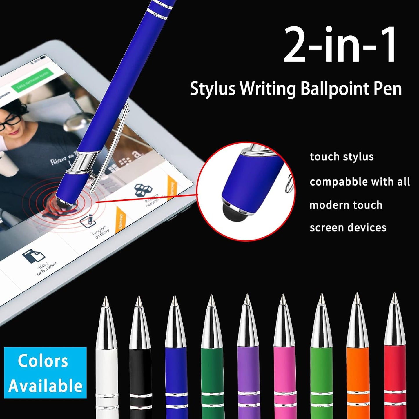 Max 500 Pcs Personalized Pens Bulk, Custom Pens with Free Engraving, Customized Stylus Tip Ballpoint Pen with Your Name Massage Text for School Office Business Graduation Anniversaries-30 Packs