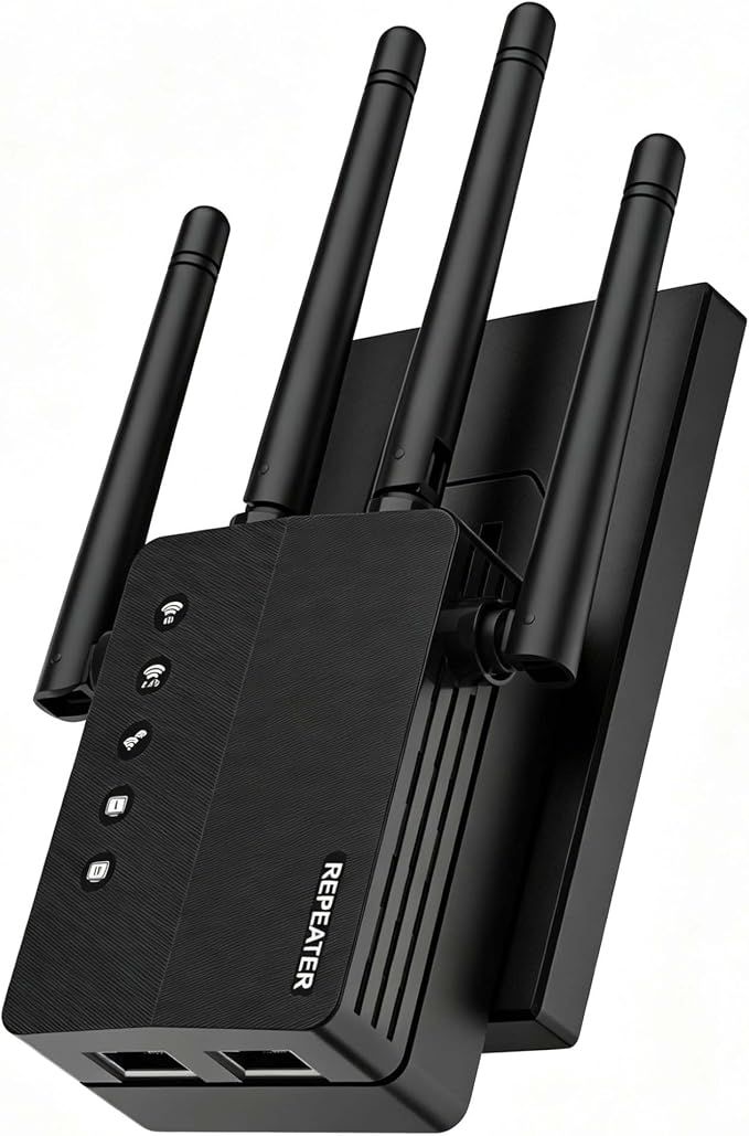 WiFi Extender, 1200Mbps Dual Band 2.4/5GHz WiFi Extender Signal Booster – 12880 by GEYILO