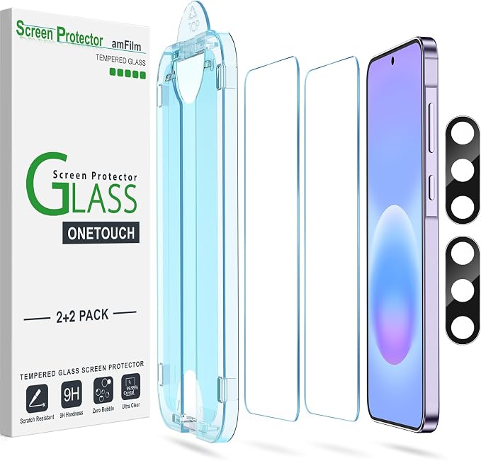 amFilm Auto-Alignment OneTouch for Samsung Galaxy A57 5G 6.7" Screen Protector by amFilm
