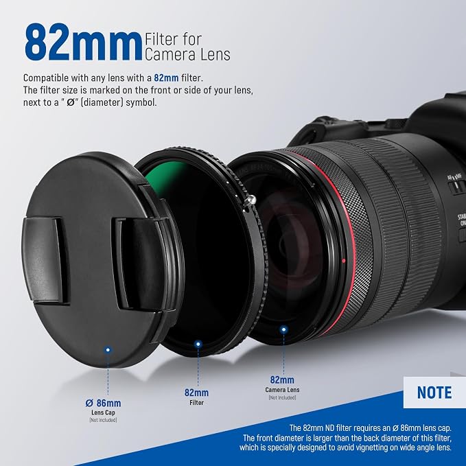 NEEWER 2 in 1 82mm Variable ND Filter ND2–ND32&CPL Filter No X Cross/30 Layer - Image 7