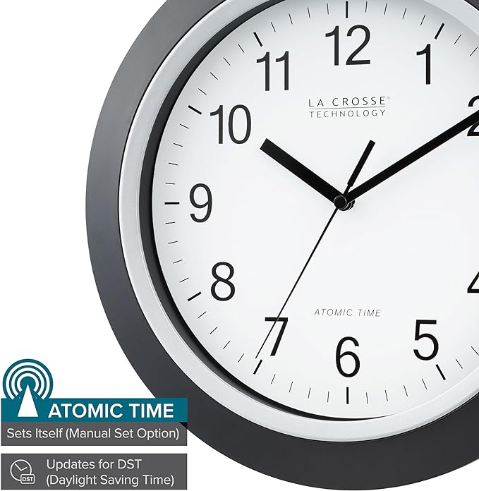 La Crosse Technology WT-3129B 12 Inch Atomic Analog Wall Clock - Image 2