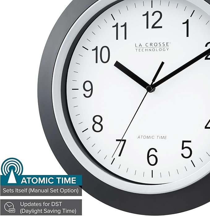La Crosse Technology WT-3129B 12 Inch Atomic Analog Wall Clock - Image 2