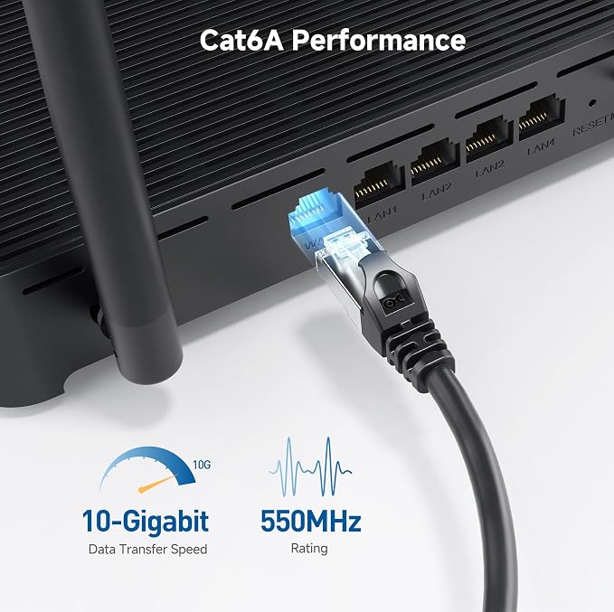 Cable Matters 10Gbps 5-Pack Snagless Shielded Cat 6A Ethernet Cable - 14ft - Image 3