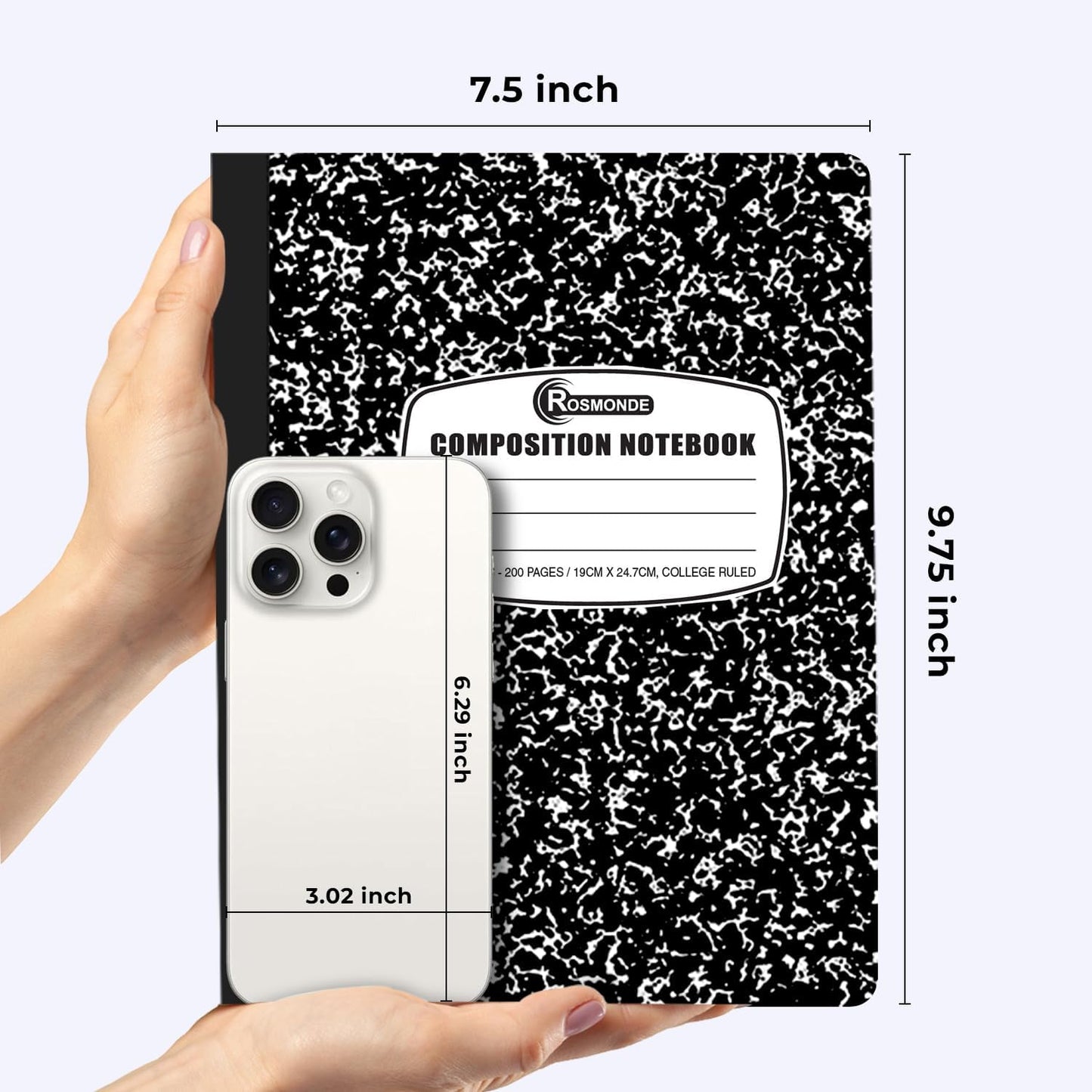 2000 Pack (Pallet) Composition Notebooks Bulk, College Ruled, Full Pallet of Notebooks, 200 Pages (100 Sheets), 9-3/4 x 7-1/2, Bulk Notebooks for School, College & Office, 4-7 Days Transit