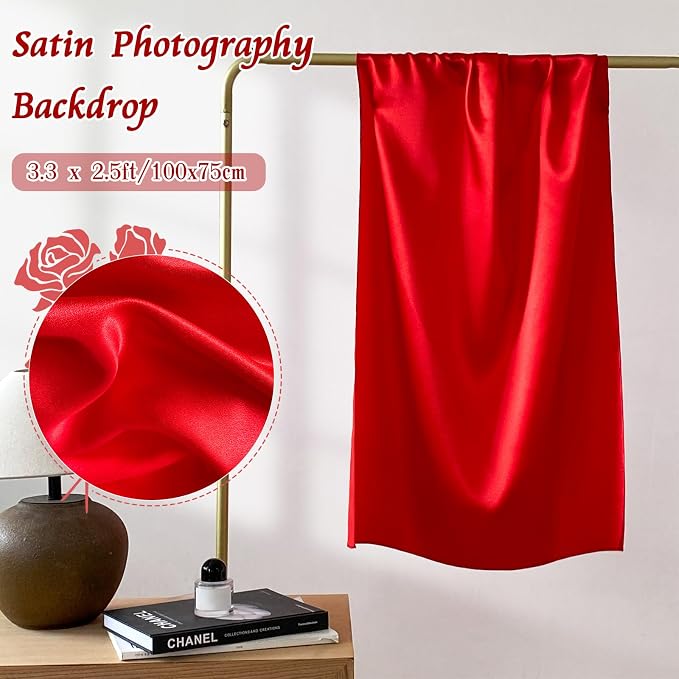 RUDONG M Satin Photography Backdrop 3.3x2.5ft - Image 4