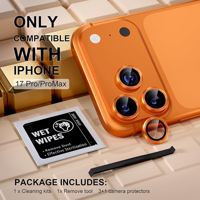 Misea Compatible for iPhone 17 Pro/iPhone 17 Pro Max Camera Lens Protector - Image 2
