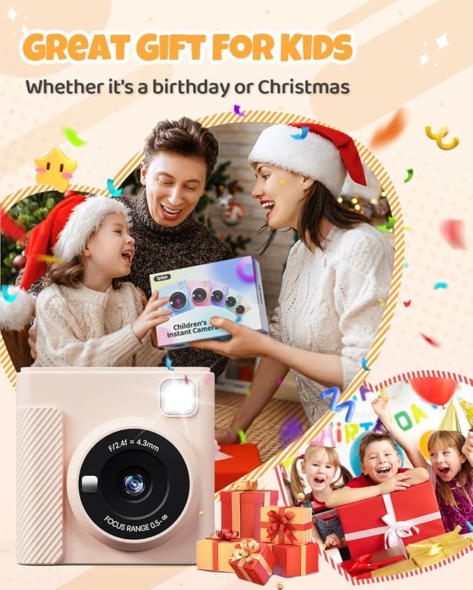 TIATUA Kids Instant Print Camera, Christmas Birthday Gifts - Image 6