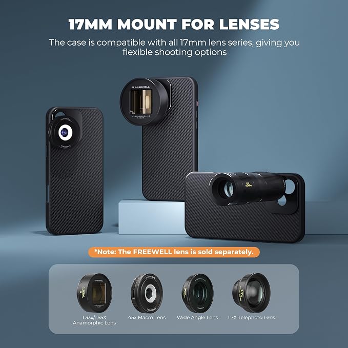 FREEWELL Pro Filmmaker Case for iPhone 16-17mm Lens & Magnetic Filter Mount - Image 3