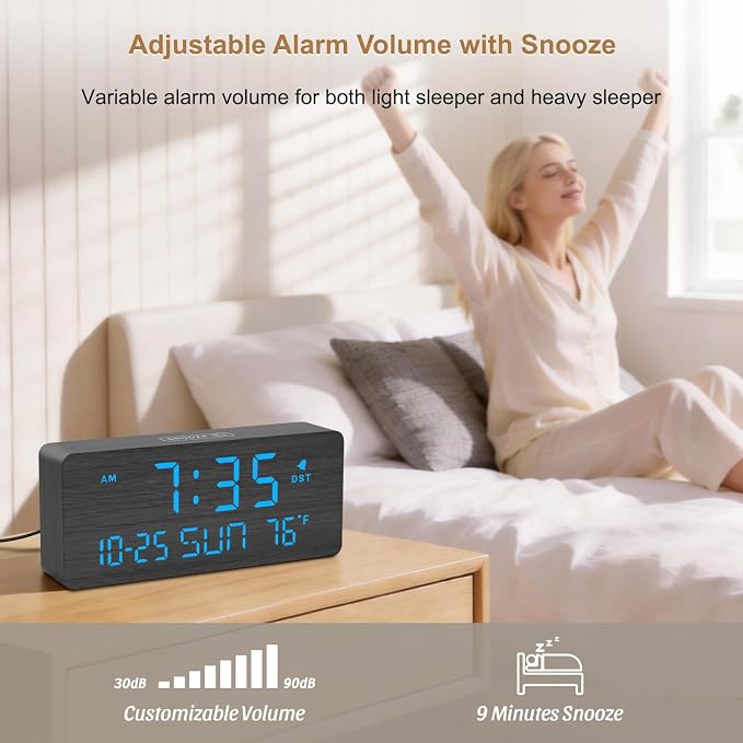 DreamSky Wooden Digital Alarm Clocks - Image 3