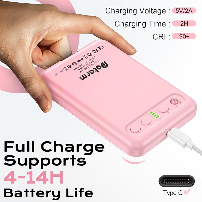 Rechargeable Soft Selfie Light for Phone, 4-14H Battery Portable LED Light for - Image 3