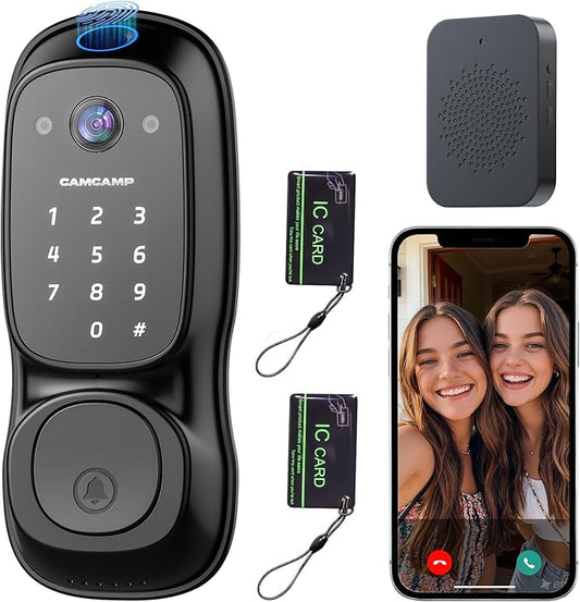 Smart Lock with Camera & Doorbell, 3-in-1 Smart Deadbolt by CAMCAMPSECURITY