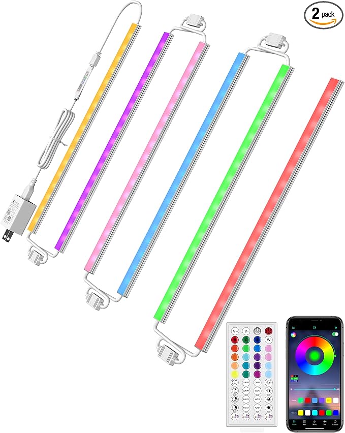 ASOKO 300 Lumens RGB Under Cabinet Led Light Plug in, 6 Pack 12 inch Linkable by ASOKO