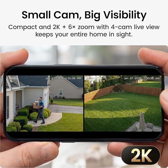aosu Security Cameras Wireless Outdoor Home System, True 2K HD, Color Night - Image 6