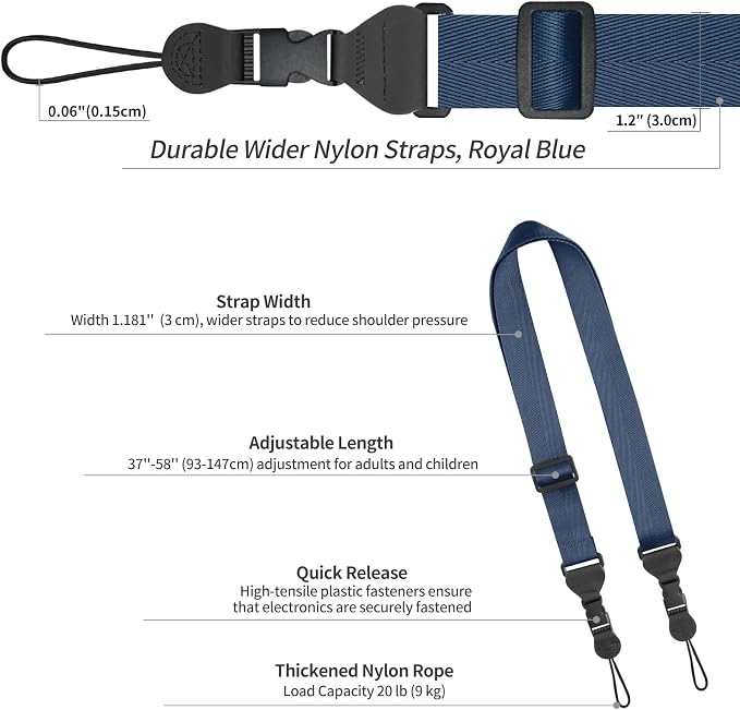 FIEIL 5 Pack Nylon iPad Strap, Adjustable Camera Neck Strap, Comfortable - Image 6