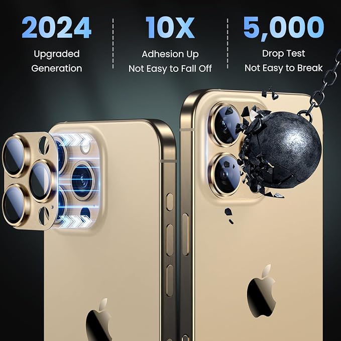 Uyiton Compatible with iPhone 16 Pro/iPhone 16 Pro Max Camera Lens Protector - Image 2
