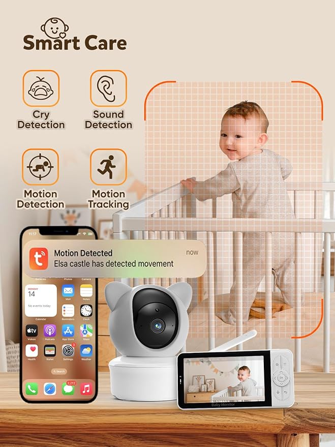 iFamily WiFi Baby Monitor with App – Smartphone Baby Monitor with 5" HD Monitor - Image 4