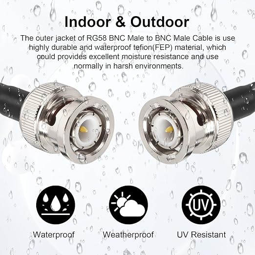 MOOKEERF 15FT RG58 50 ohm BNC Male to Male Coax Cable - Image 5