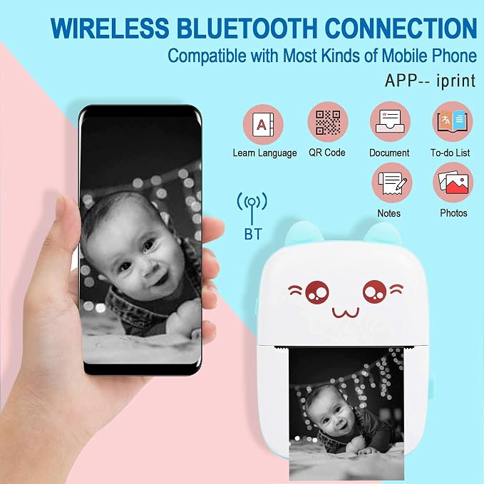 Portable Printer, Mini Pocket Wireless Bluetooth Thermal Printers - Image 8