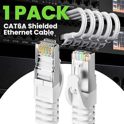 GEARit Cat6A Ethernet Cable 10Gbps Snagless Long Shielded SSTP, SFTP Shielded - Image 2