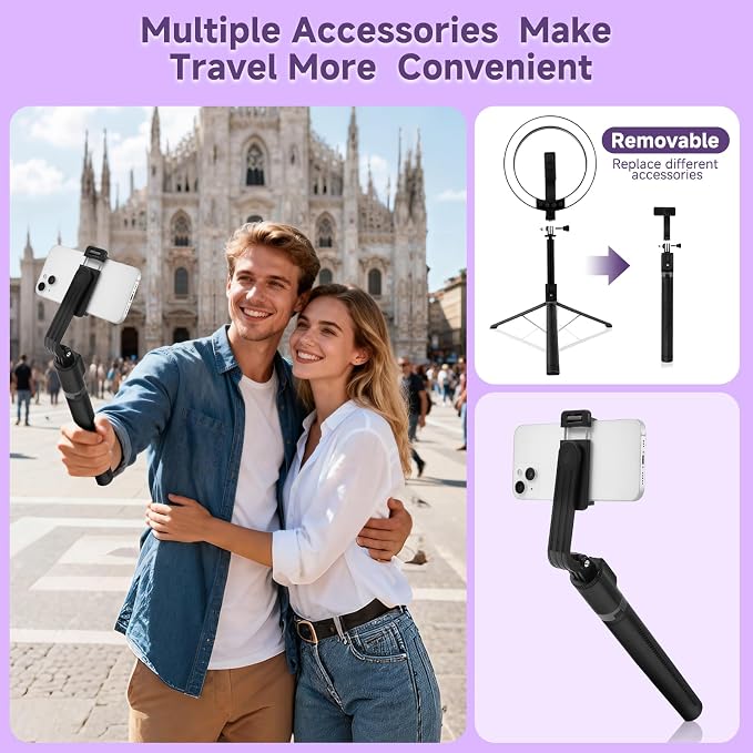 10" Ring Light with Stand 74'' Tall & Phone Holder, RGB Full Color Modes Selfie - Image 4