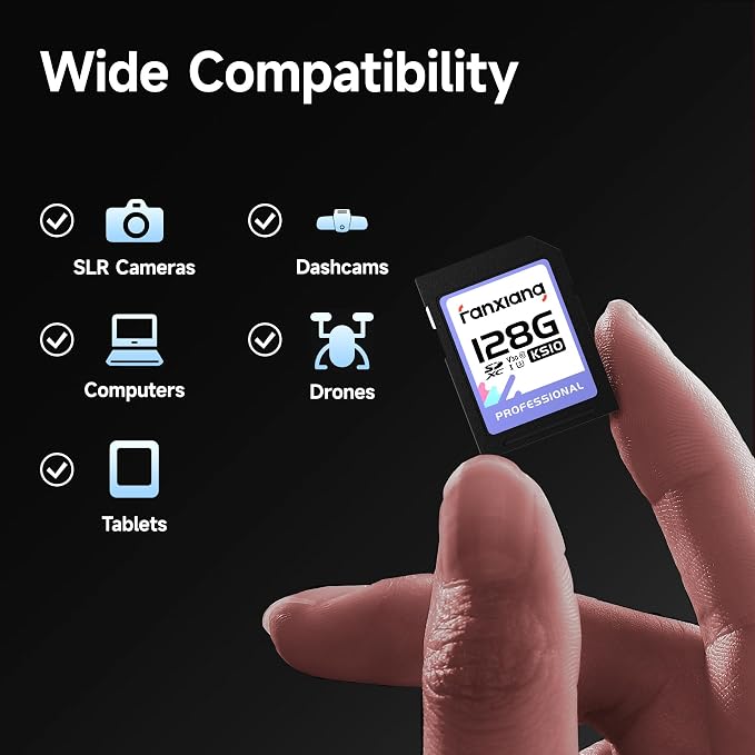 fanxiang 128GB SDXC Memory Card SD Card, Full-HD & 4K Video, - Image 3