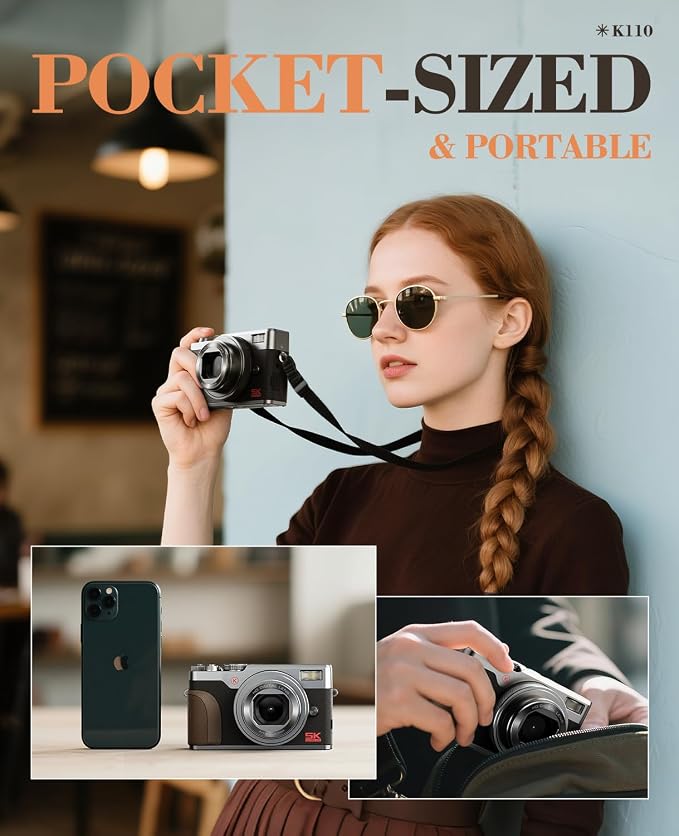True 5K 64MP Digital Camera for Photography, Autofocus 18X Zoom, Comes - Image 5