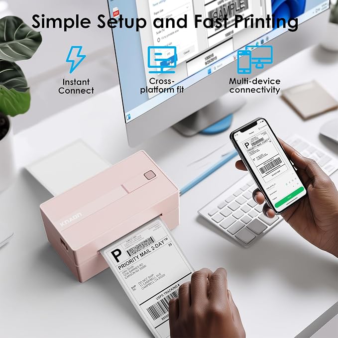 KNAON Bluetooth Thermal Shipping Label Printer, 4x6 Portable Thermal Address - Image 6