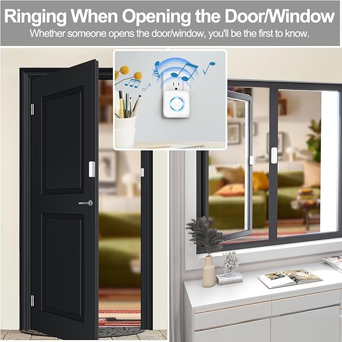 Door Chime, Satisure Door Sensor Chime When Door Opens, Door Entry Alarm - Image 3