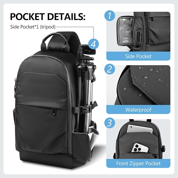 TAAOKA Camera Sling Bag, DSLR/SLR/Mirrorless Camera Backpack Shockproof - Image 5