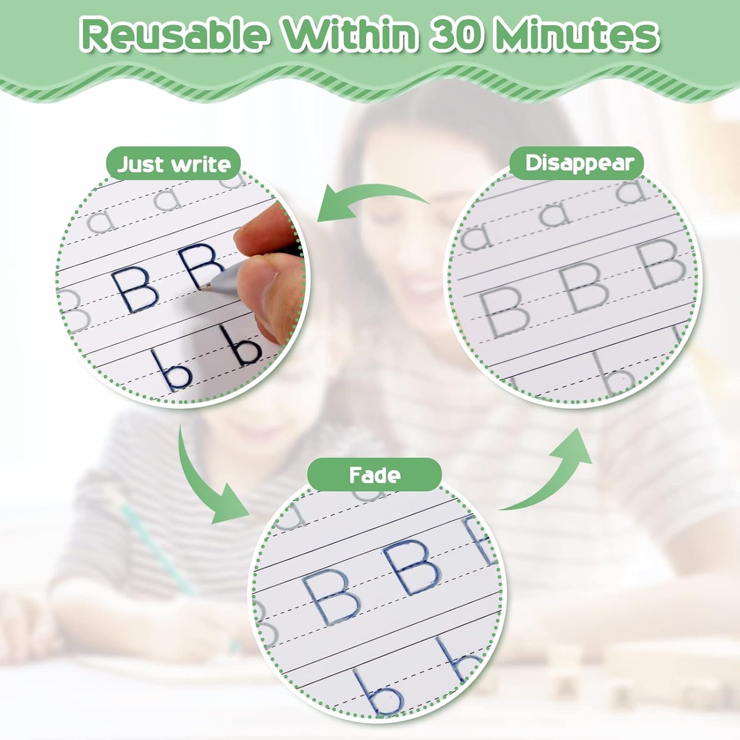 Magic Ink Copybooks for Kids Reusable Handwriting Workbooks for Preschools Grooves Template Design and Handwriting Aid (6)