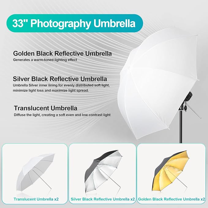EMART 6.5x10ft Backdrop Support System, Professional Photography Lighting Kit - Image 4