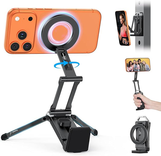 OMOTON TP02 360°Rotating for MagSafe Tripod, Aluminum Magnetic Phone Tripod for by OMOTON