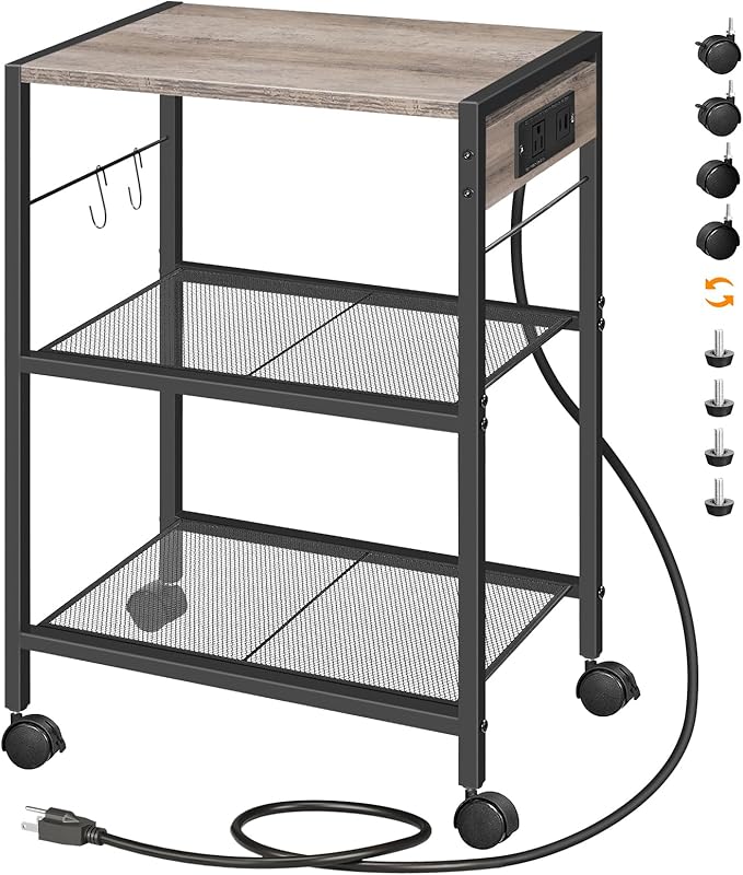 HOOBRO Industrial Printer Stand, 3-Tier Mobile Printer Table, Rolling Cart by HOOBRO
