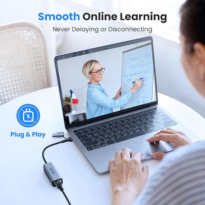 USB to Ethernet Adapter, ABLEWE USBC/USB 3.0 to RJ45 Gigabit LAN Network Adapter - Image 5