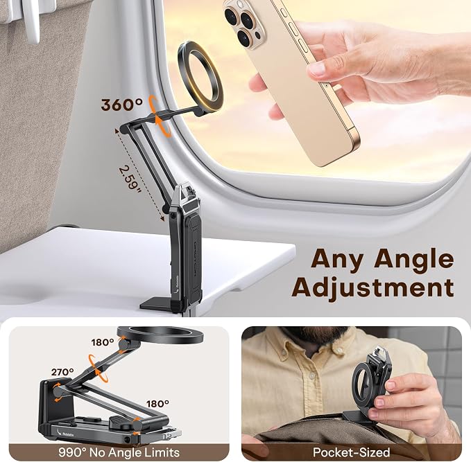 OMOTON TP02 360°Rotating for MagSafe Tripod, Aluminum Magnetic Phone Tripod for - Image 5