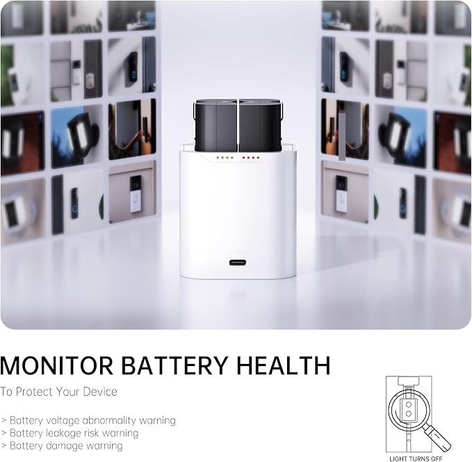 Charging Station for Ring Quick Release Battery Pack, 24W Fast Charger for - Image 6