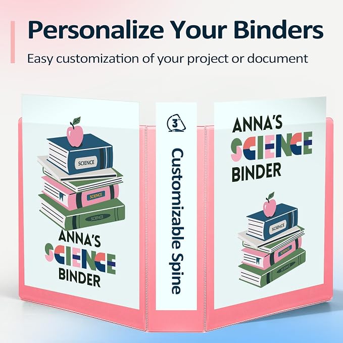 Sooez BinderX Extra Durable 3 Inch 3 Ring Binder, D-Ring Large Binders - Image 5