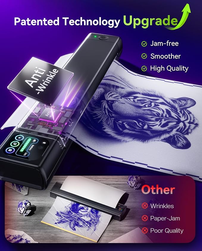 Phomemo M08F Plus Touchscreen Tattoo Stencil Printer, Compatible - Image 5