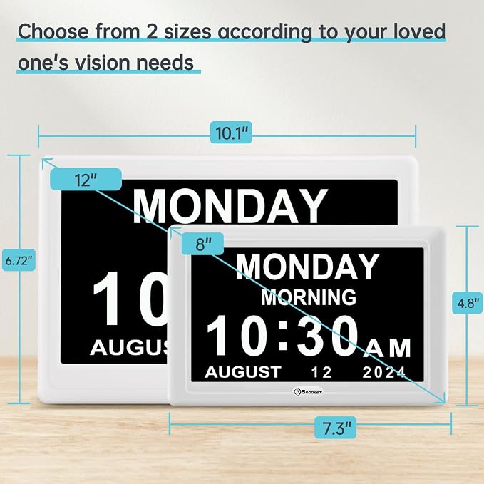 Soobest 12” Dementia Digital Clock - Image 2