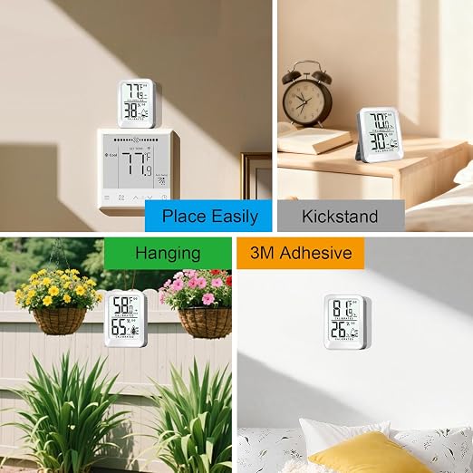 3 Pack Room Thermometer Indoor Hygrometer Digital Mini Humidity Meter Gauge - Image 5