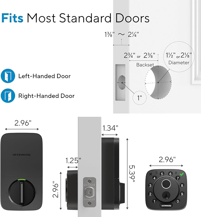 ULTRALOQ 2026 Upgrade Bolt Fingerprint Smart Lock in Black, Biometric Deadbolt - Image 2