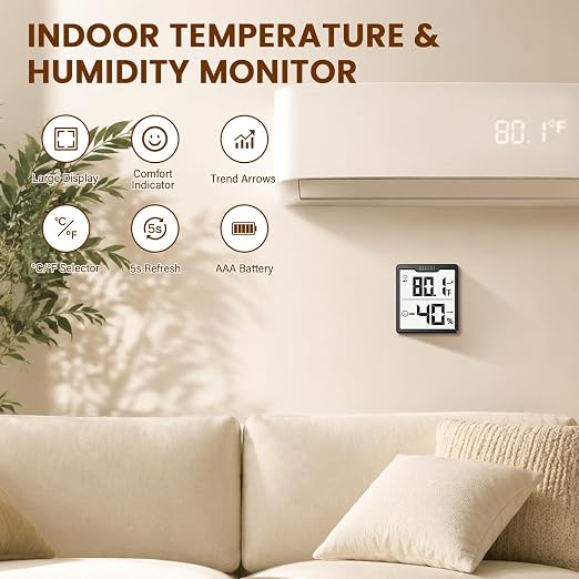 DOQAUS 3 Pieces Digital Hygrometer Indoor Thermometer Humidity Meter - Image 2
