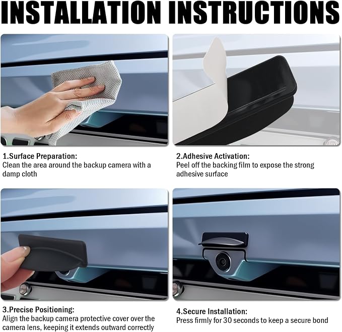 Silicone Car Backup Camera Rain Shield, Self-Adhesive Rear View Backup Camera - Image 7